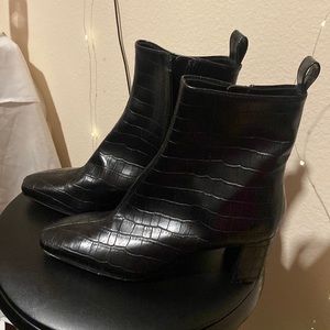 black leather boots